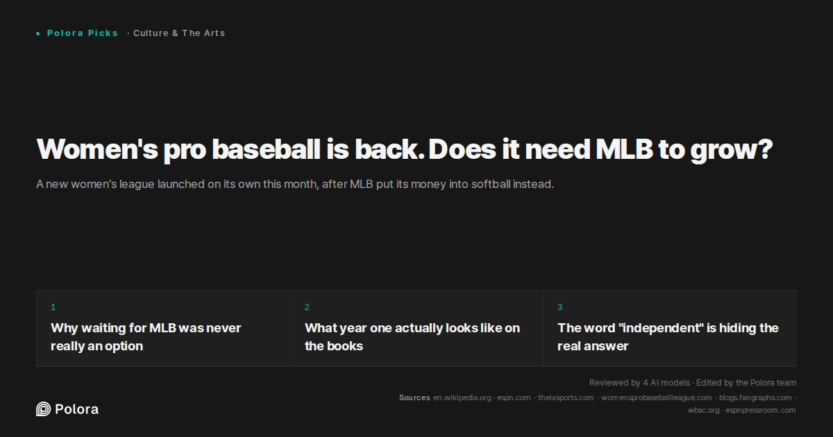 Women's pro baseball is back. Does it need MLB to grow?