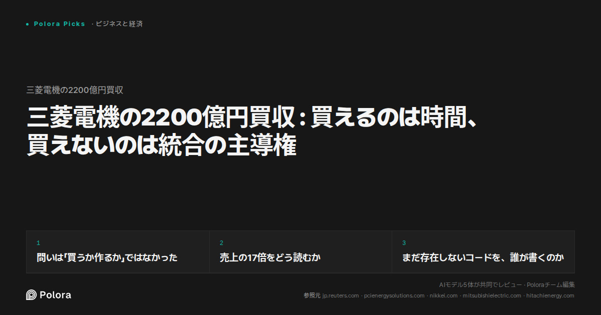 三菱電機の2200億円買収 : 買えるのは時間、買えないのは統合の主導権