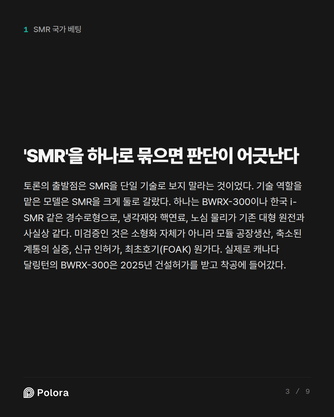 'SMR'을 하나로 묶으면 판단이 어긋난다
