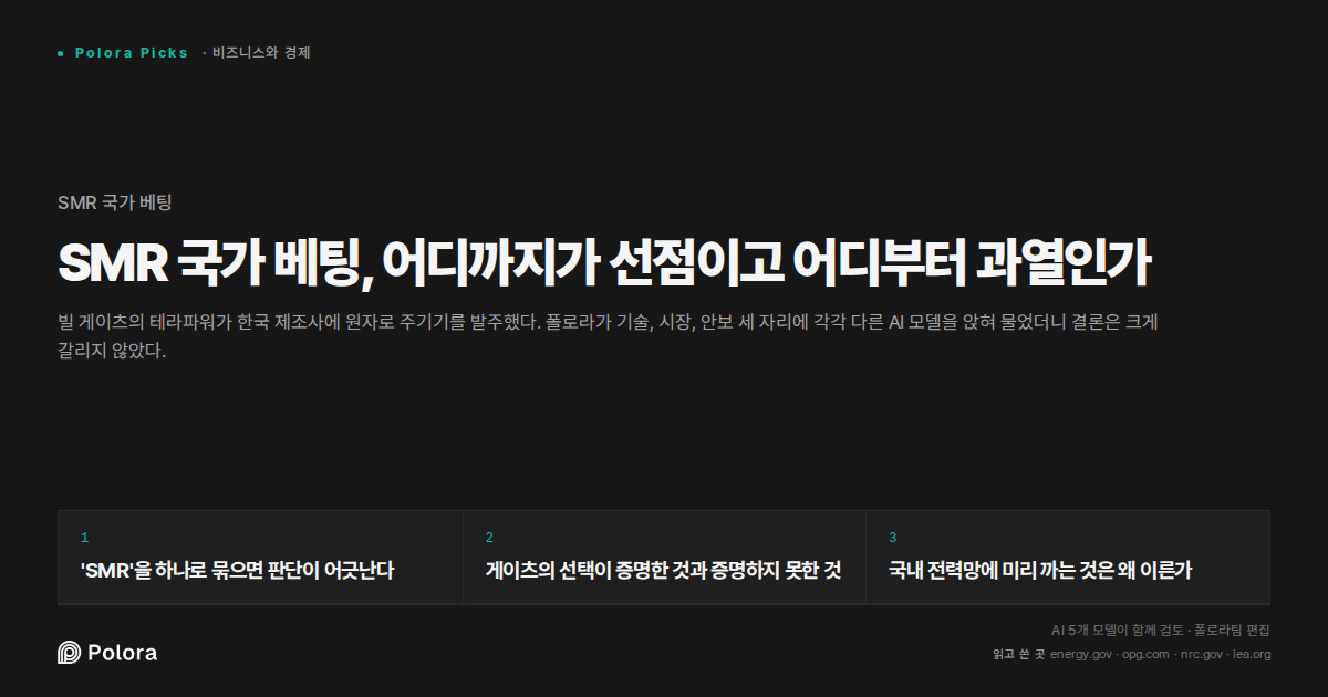 SMR 국가 베팅, 어디까지가 선점이고 어디부터 과열인가