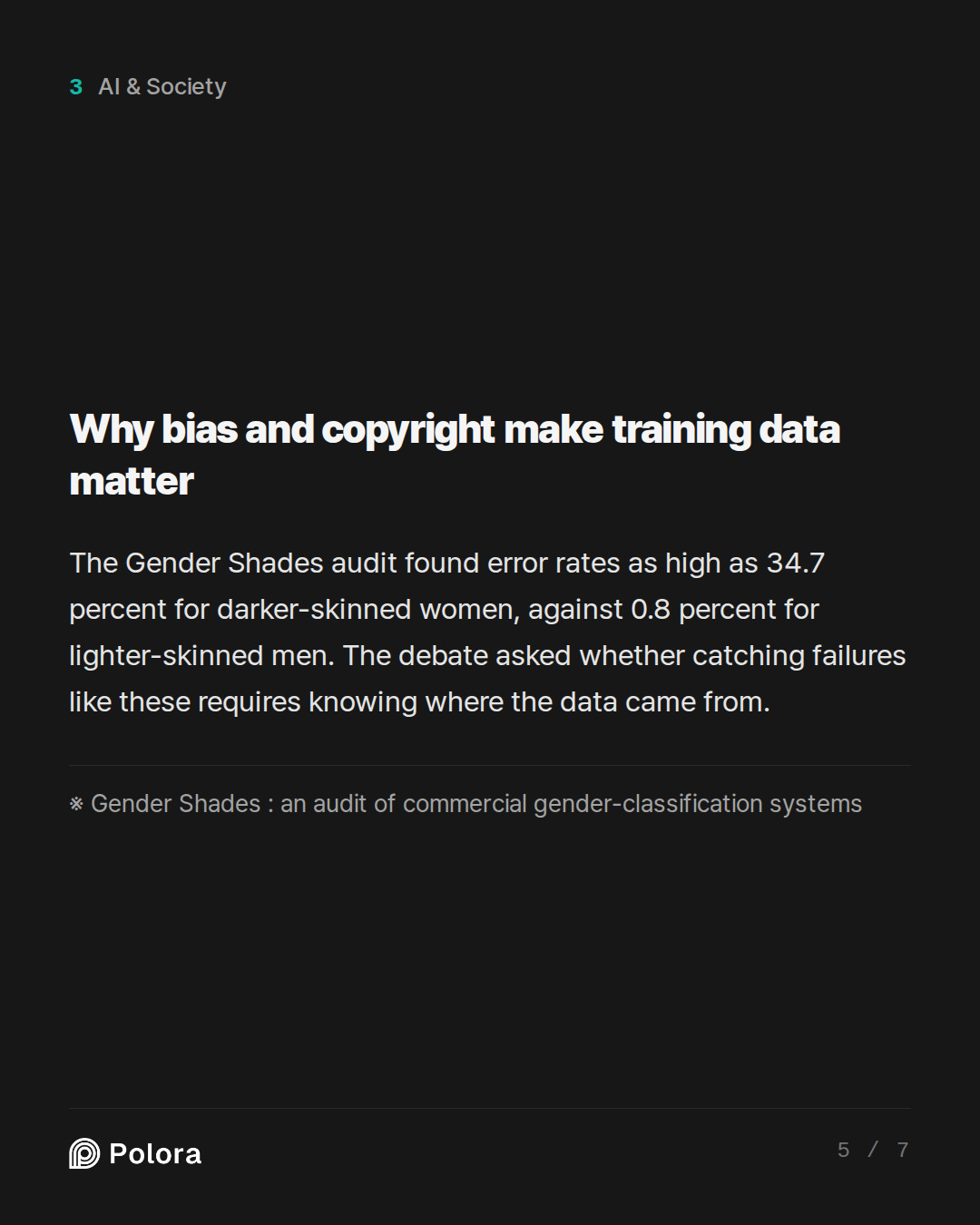 Why bias and copyright make training data matter · ※ Gender Shades : an audit of commercial gender-classification systems