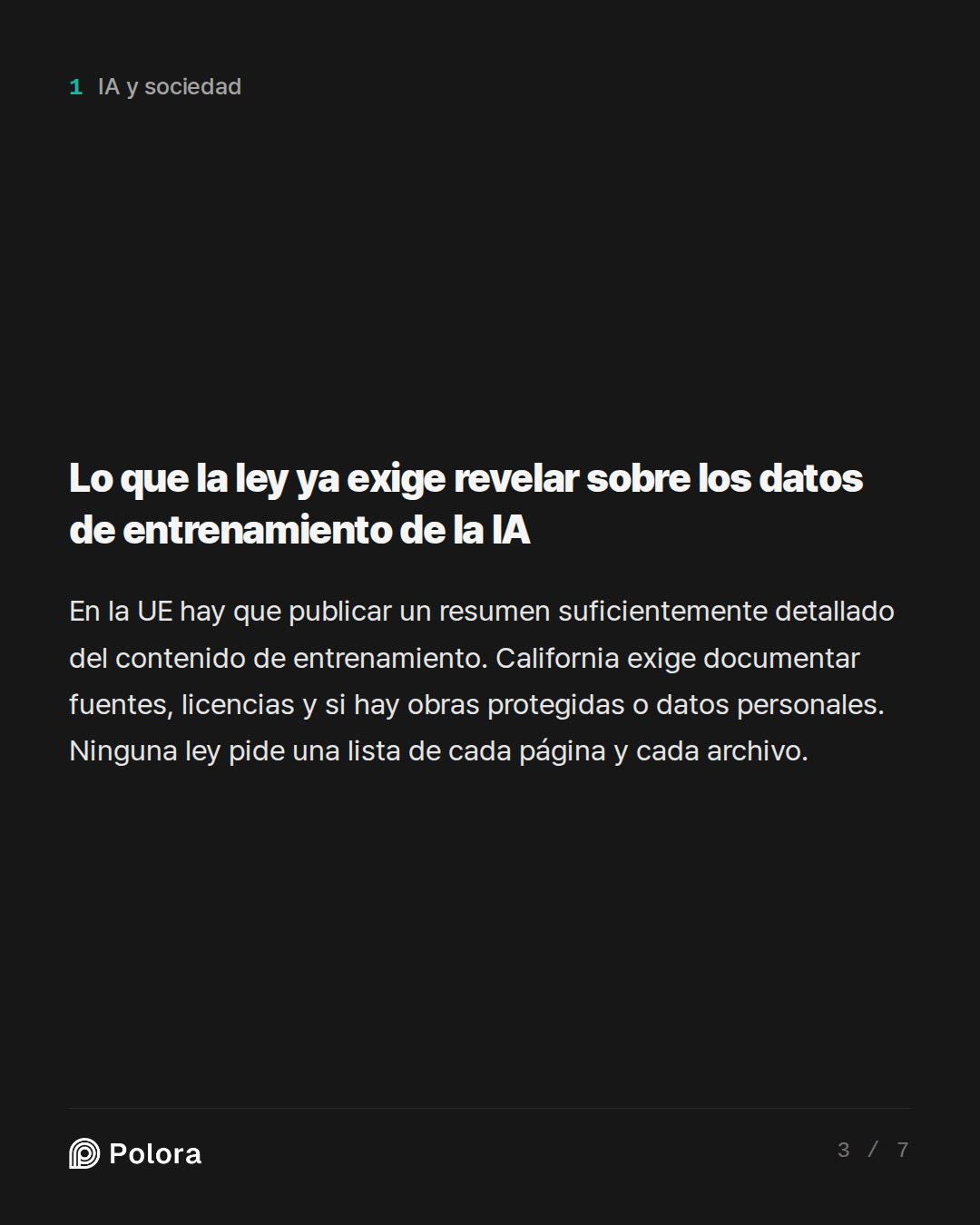 Lo que la ley ya exige revelar sobre los datos de entrenamiento de la IA