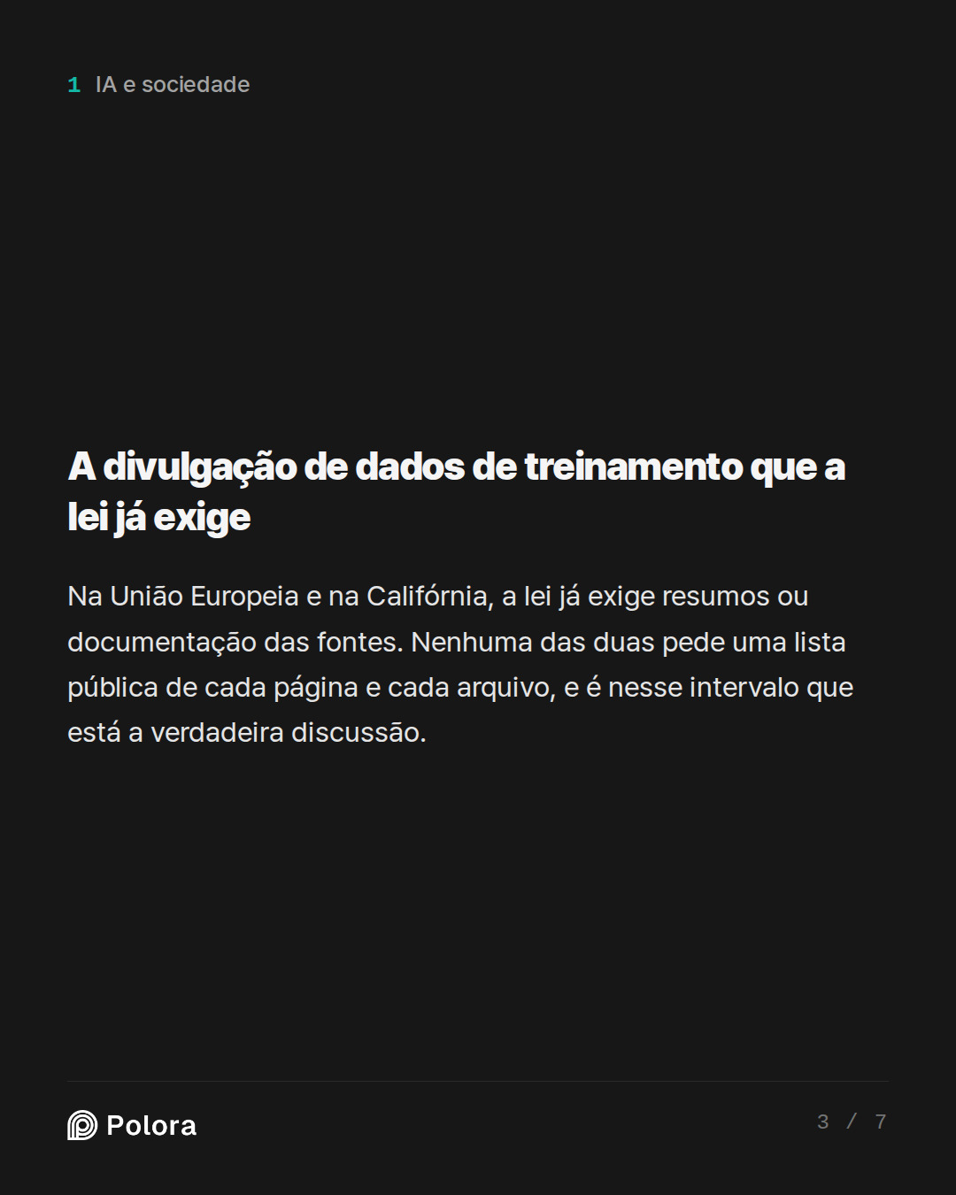 A divulgação de dados de treinamento que a lei já exige