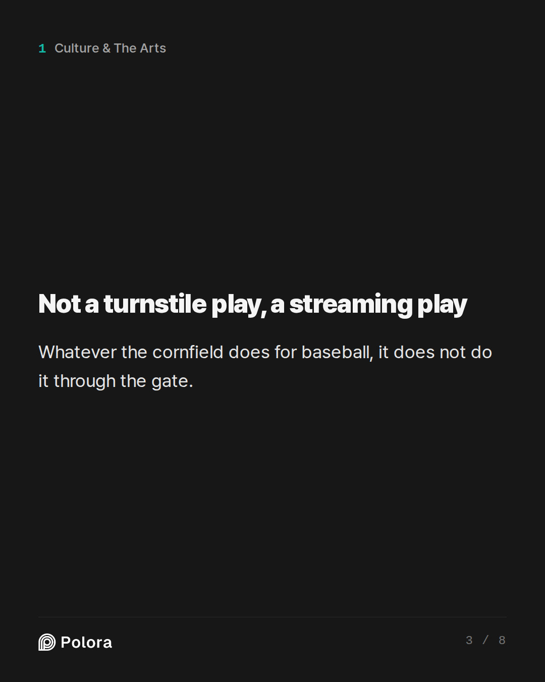Not a turnstile play, a streaming play