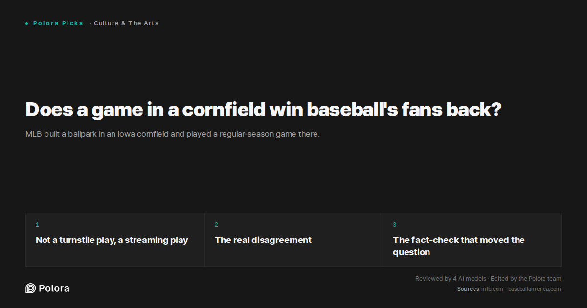 Does a game in a cornfield win baseball's fans back?