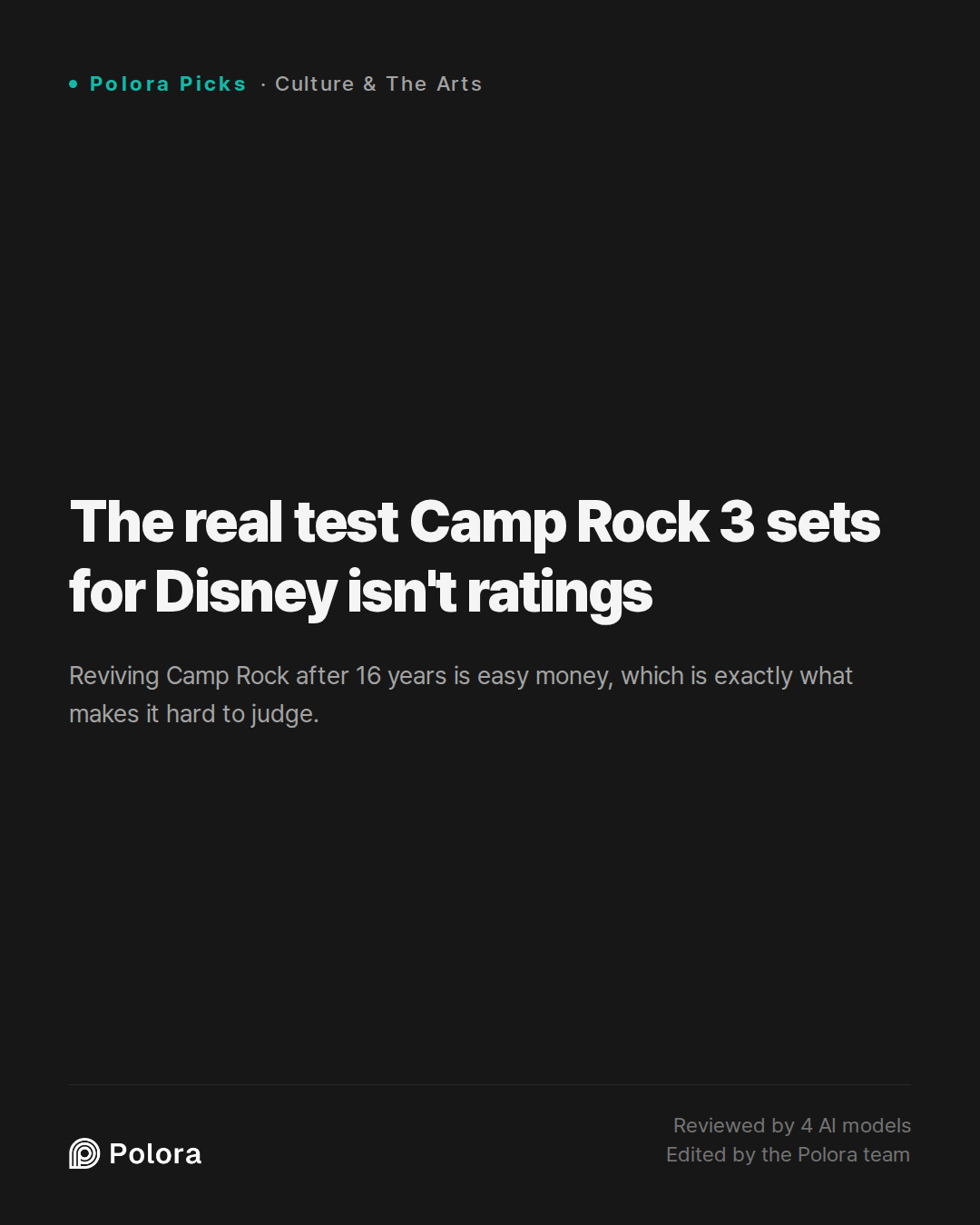The real test Camp Rock 3 sets for Disney isn't ratings
