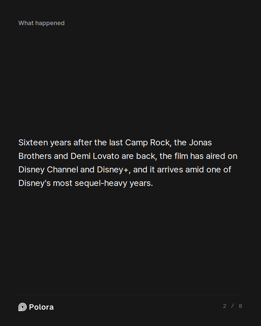 Sixteen years after the last Camp Rock, the Jonas Brothers and Demi Lovato are back, the film has aired on Disney Channel and Disney+, and it arrives amid one of Disney's most sequel-heavy years.