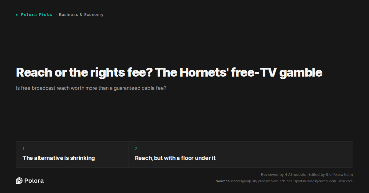 Reach or the rights fee? The Hornets' free-TV gamble