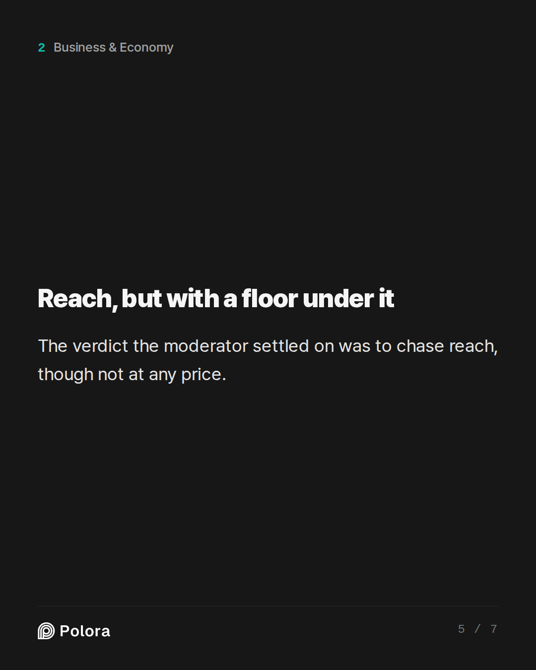 Reach, but with a floor under it