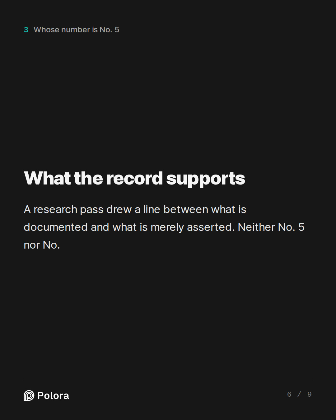 What the record supports