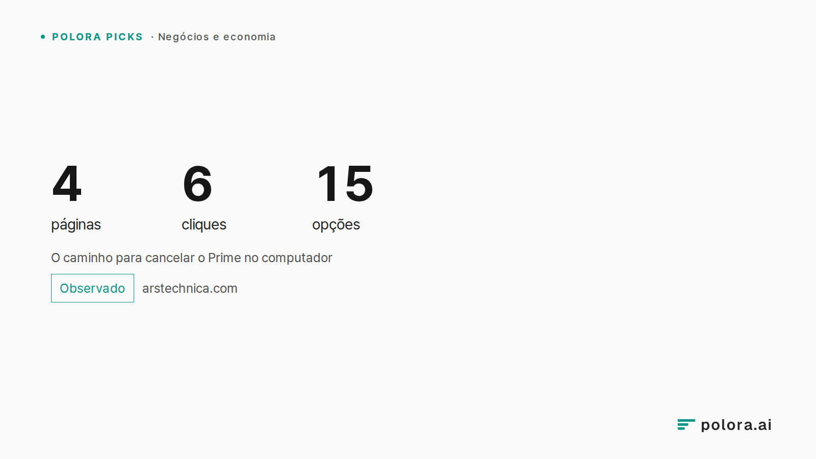 O caminho para cancelar o Prime no computador · 4 · 6 · 15 · páginas · cliques · opções