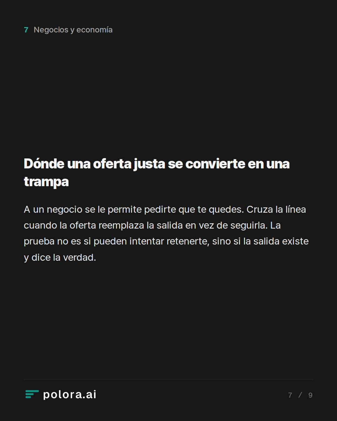 Dónde una oferta justa se convierte en una trampa