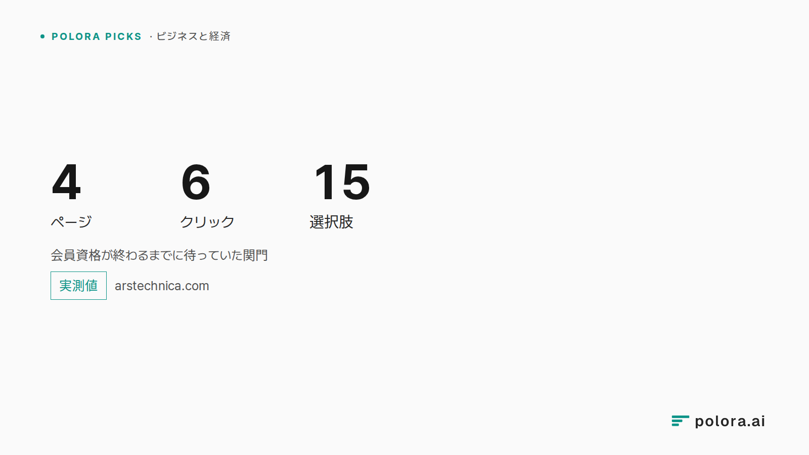 会員資格が終わるまでに待っていた関門 · 4 · 6 · 15 · ページ · クリック · 選択肢