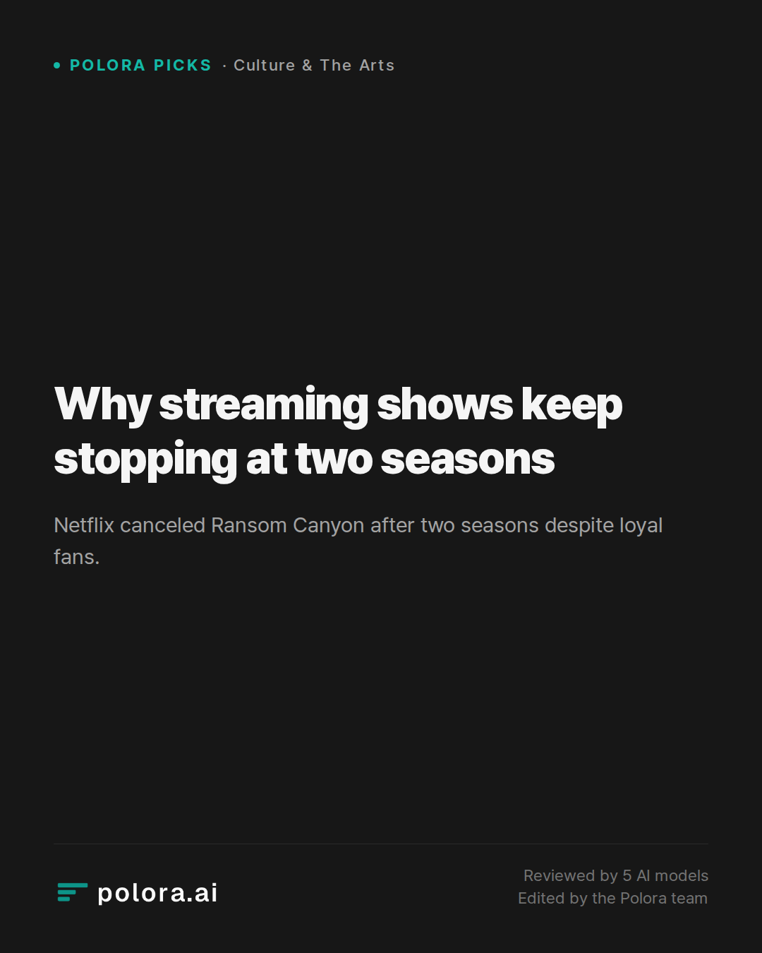 Why streaming shows keep stopping at two seasons