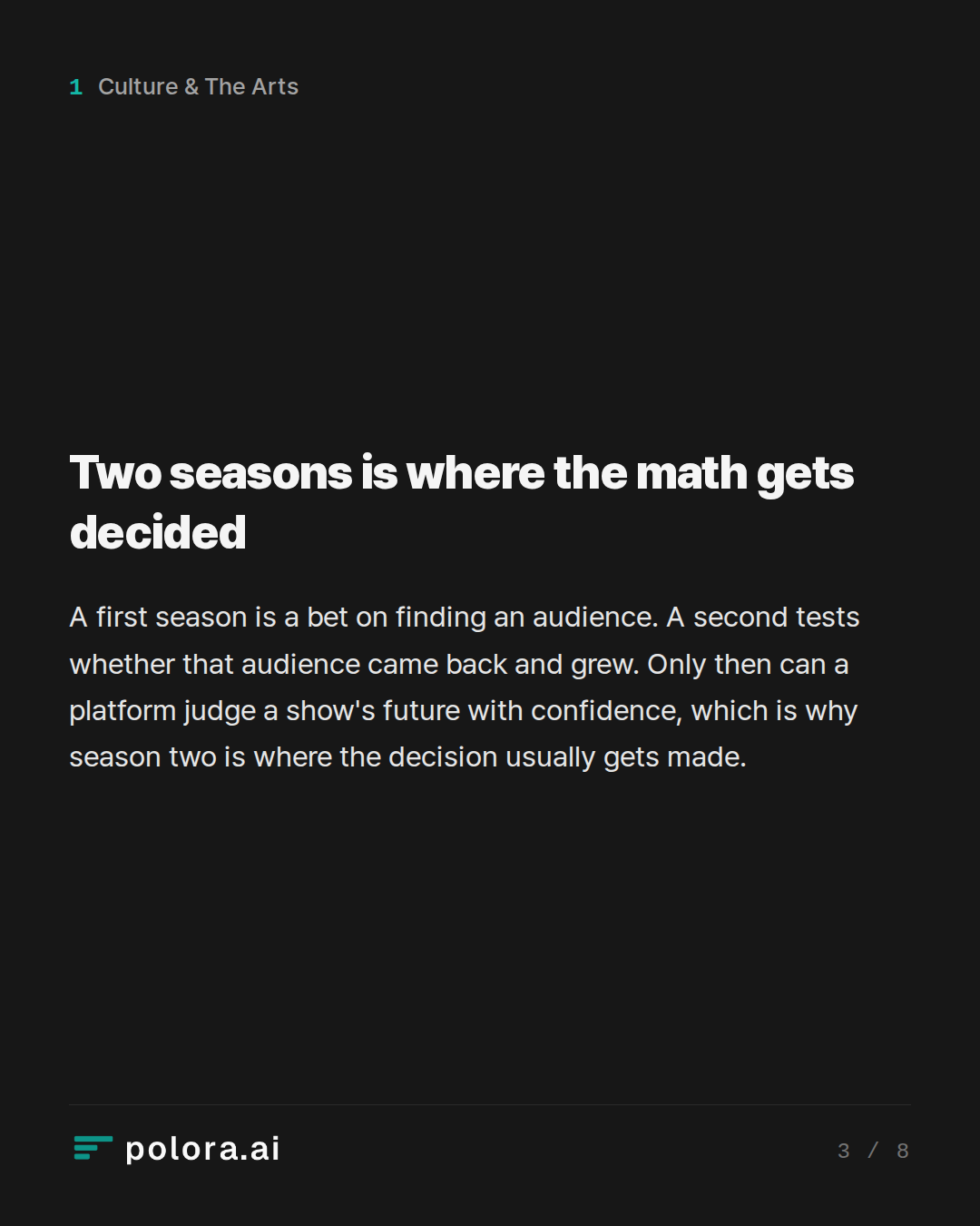 Two seasons is where the math gets decided