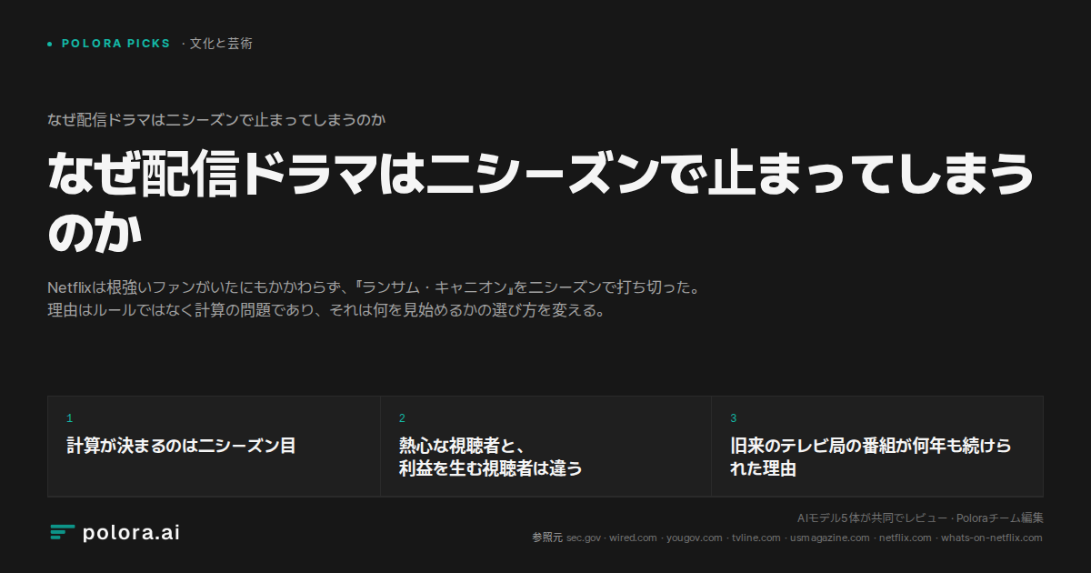 なぜ配信ドラマは二シーズンで止まってしまうのか