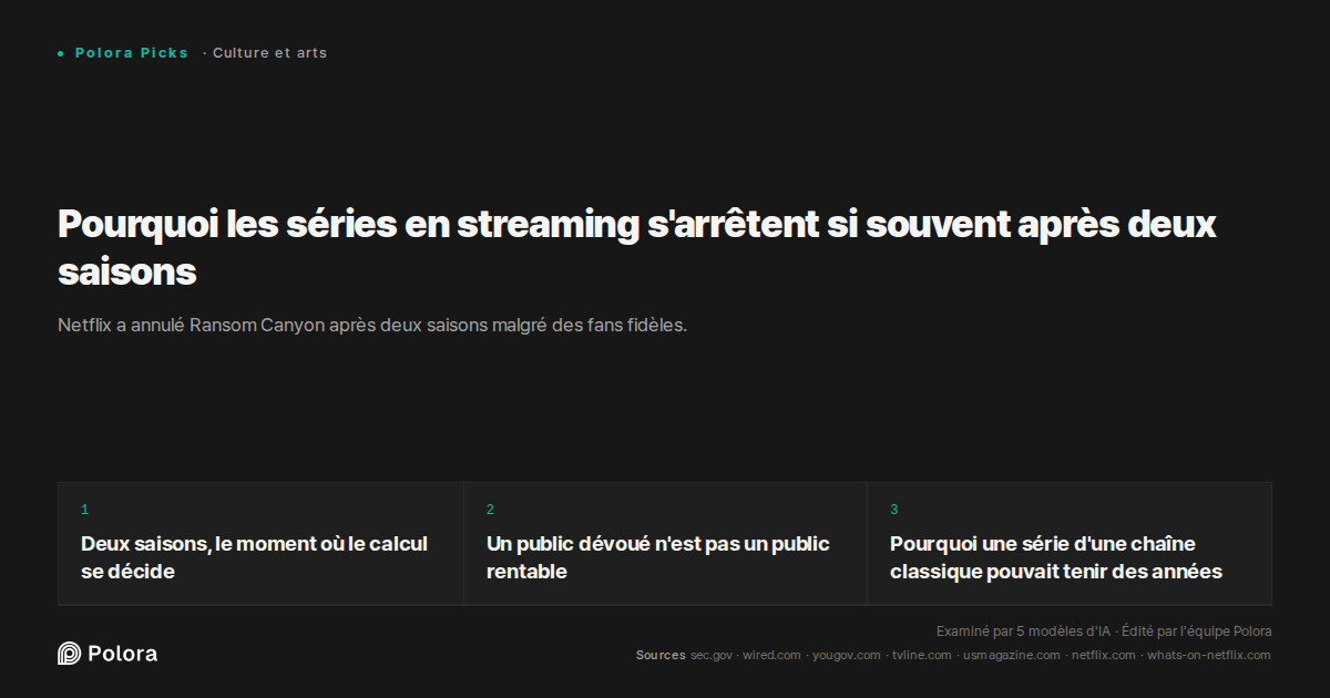Pourquoi les séries en streaming s'arrêtent si souvent après deux saisons