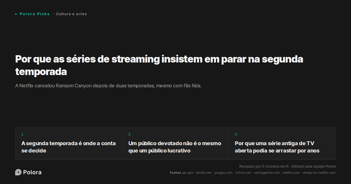 Por que as séries de streaming insistem em parar na segunda temporada