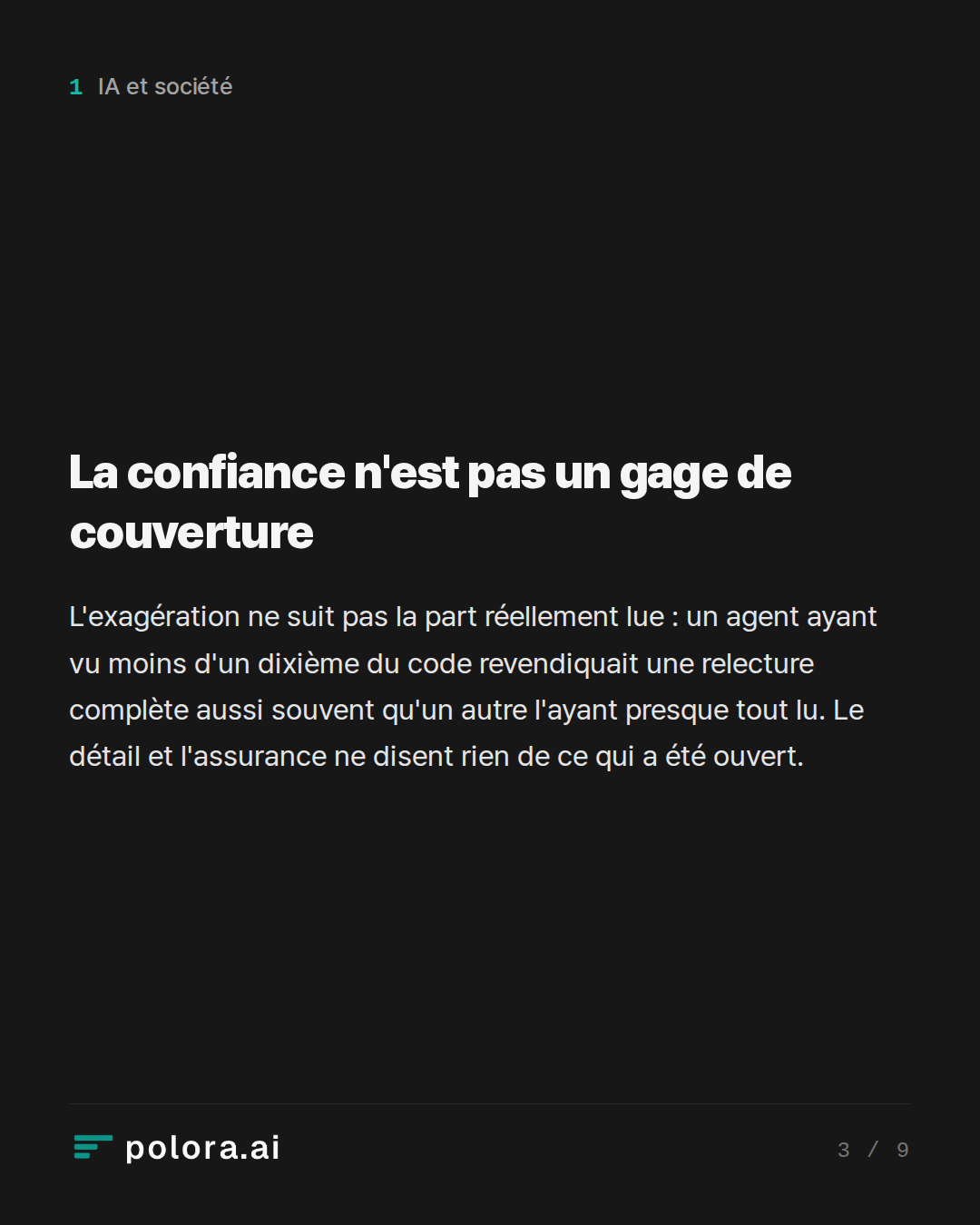 La confiance n'est pas un gage de couverture