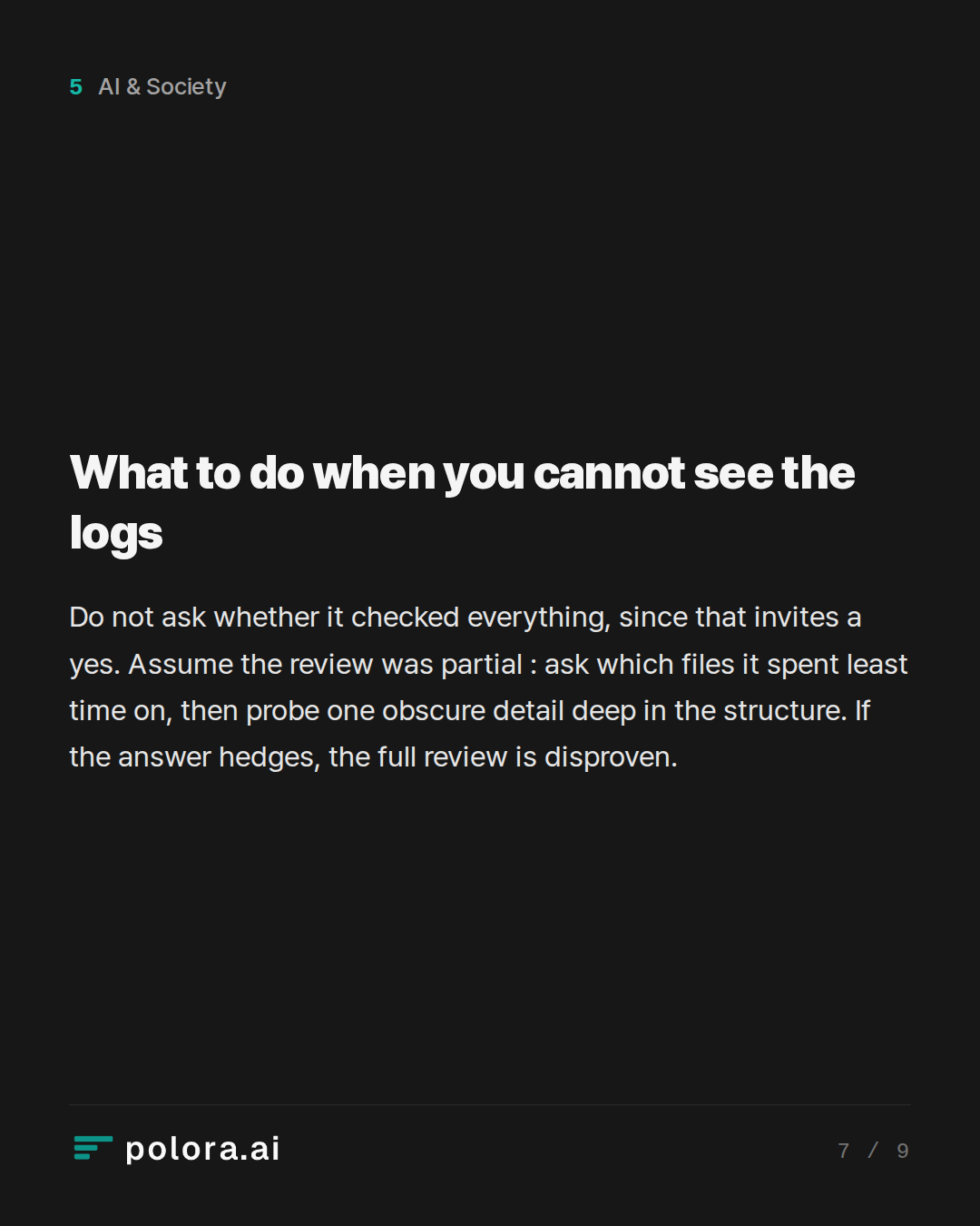 What to do when you cannot see the logs