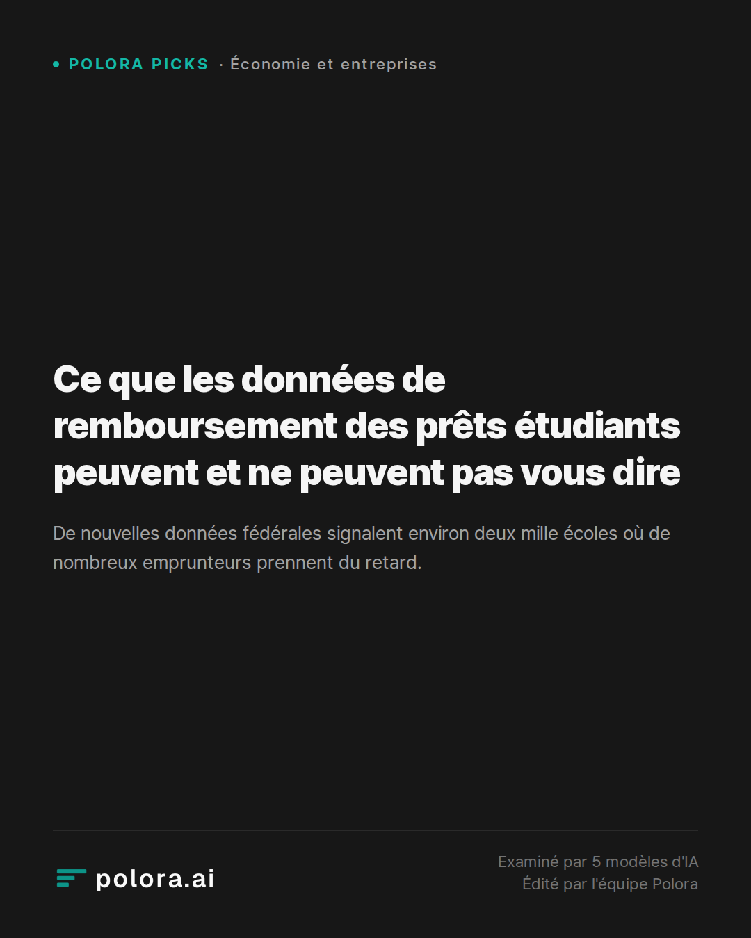 Ce que les données de remboursement des prêts étudiants peuvent et ne peuvent pas vous dire