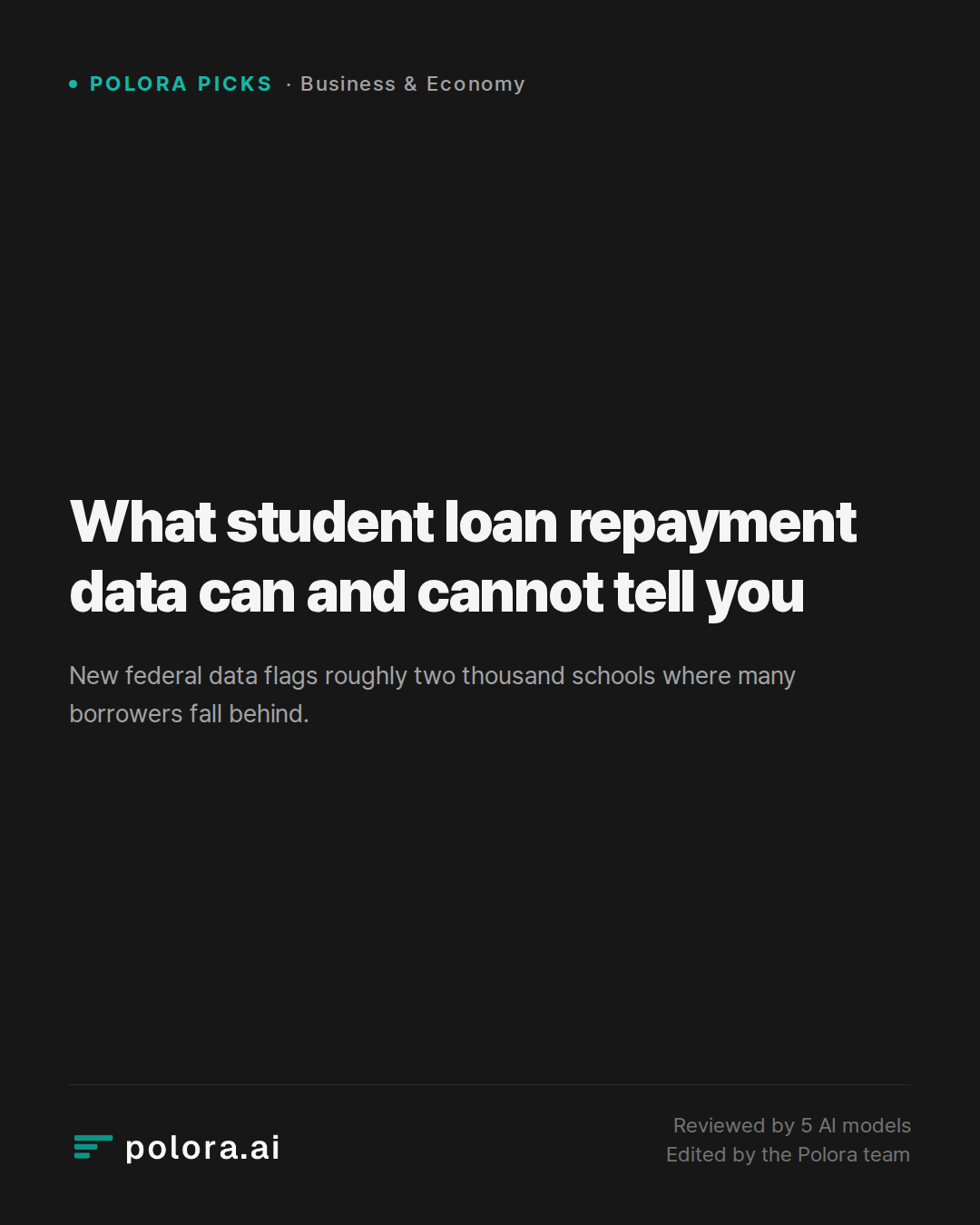 What student loan repayment data can and cannot tell you
