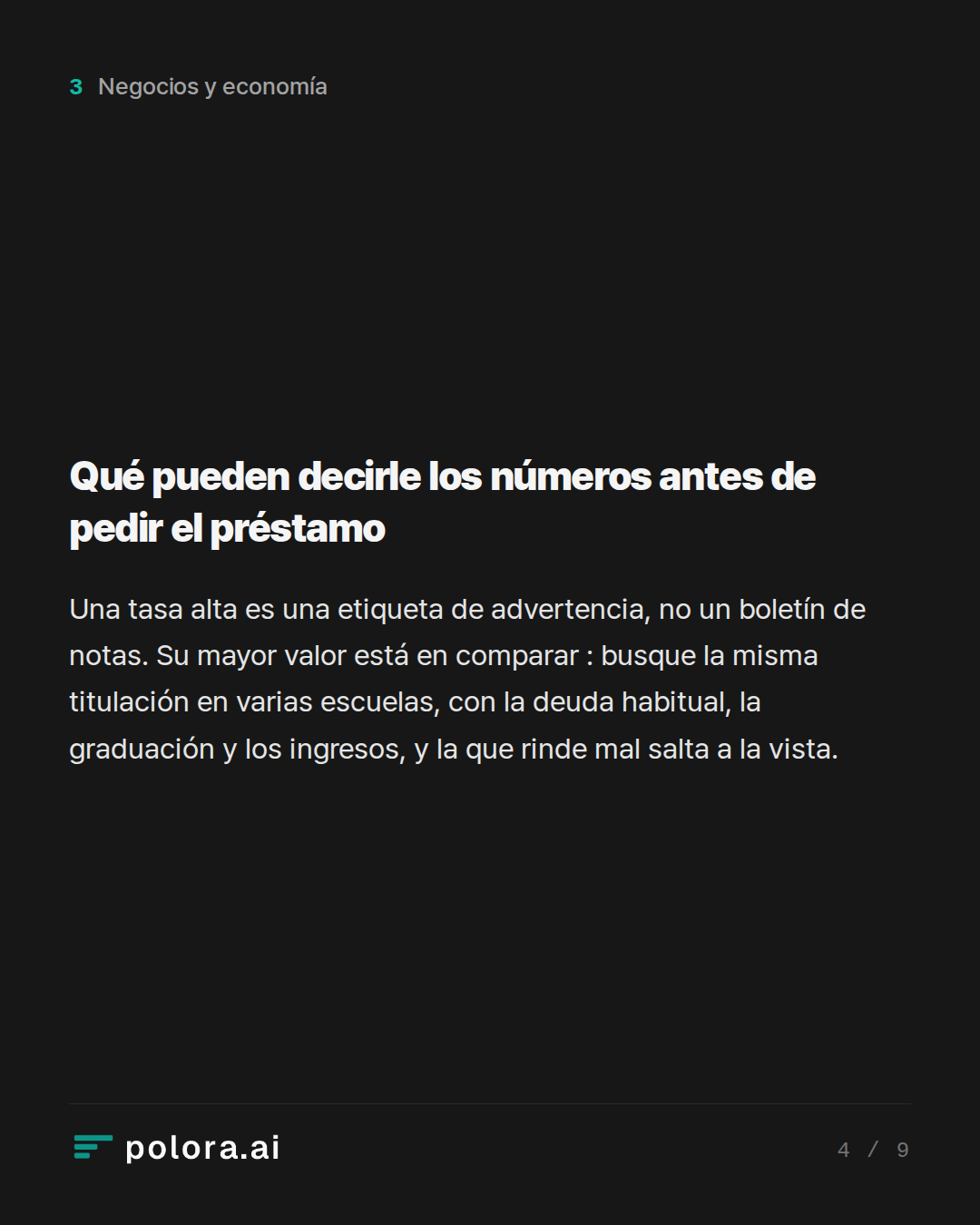 Qué pueden decirle los números antes de pedir el préstamo