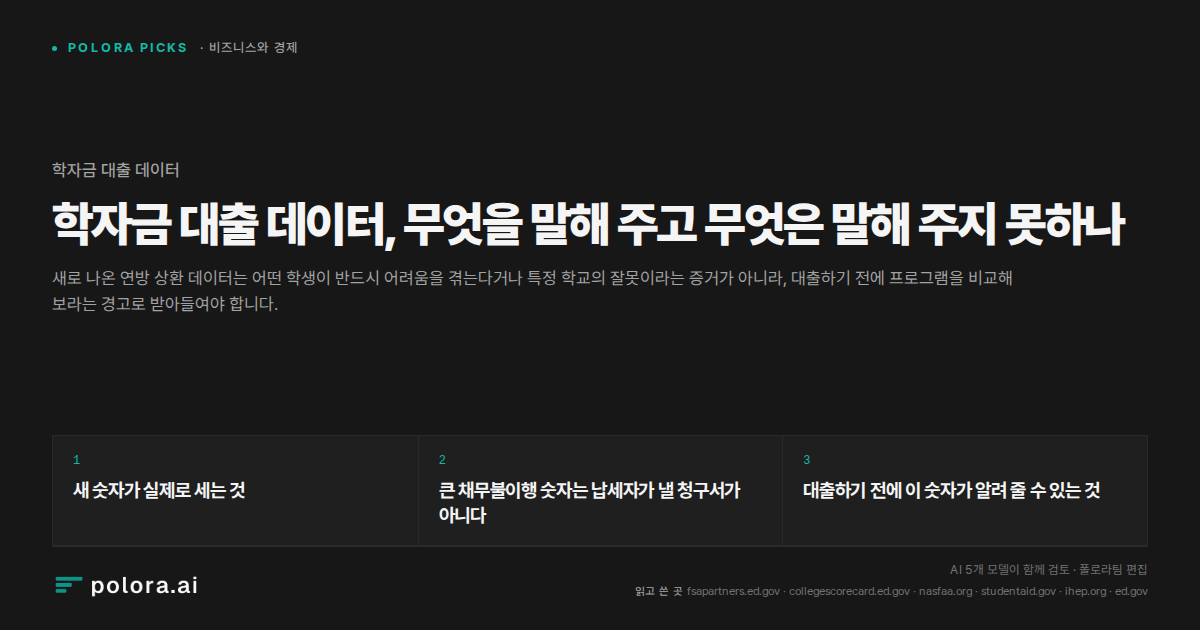 학자금 대출 데이터, 무엇을 말해 주고 무엇은 말해 주지 못하나