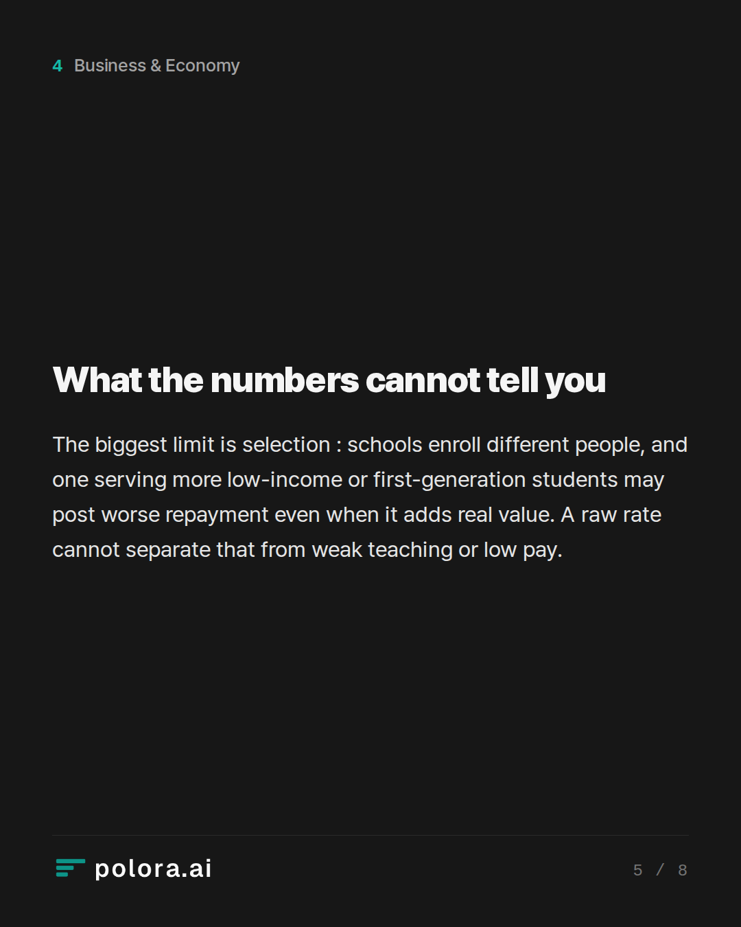 What the numbers cannot tell you