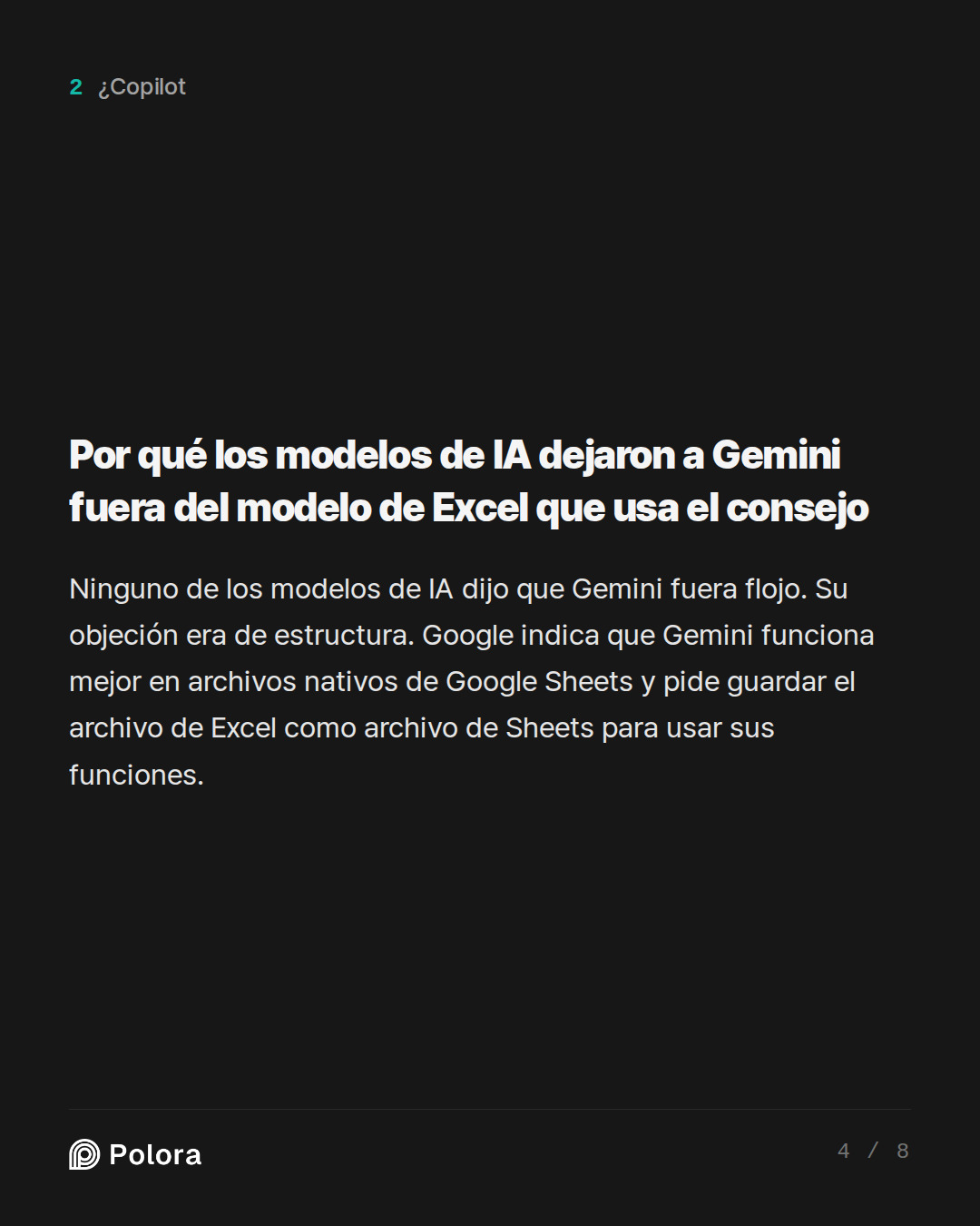 Por qué los modelos de IA dejaron a Gemini fuera del modelo de Excel que usa el consejo