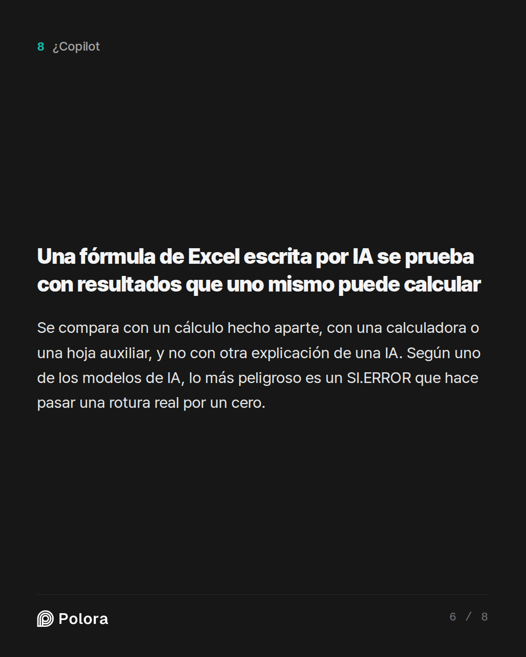 Una fórmula de Excel escrita por IA se prueba con resultados que uno mismo puede calcular