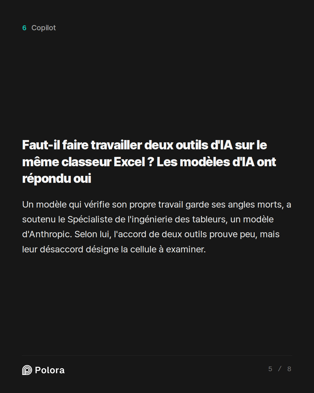 Faut-il faire travailler deux outils d'IA sur le même classeur Excel ? Les modèles d'IA ont répondu oui