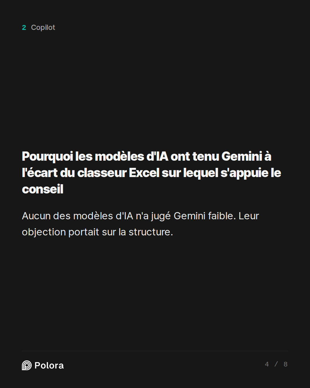 Pourquoi les modèles d'IA ont tenu Gemini à l'écart du classeur Excel sur lequel s'appuie le conseil