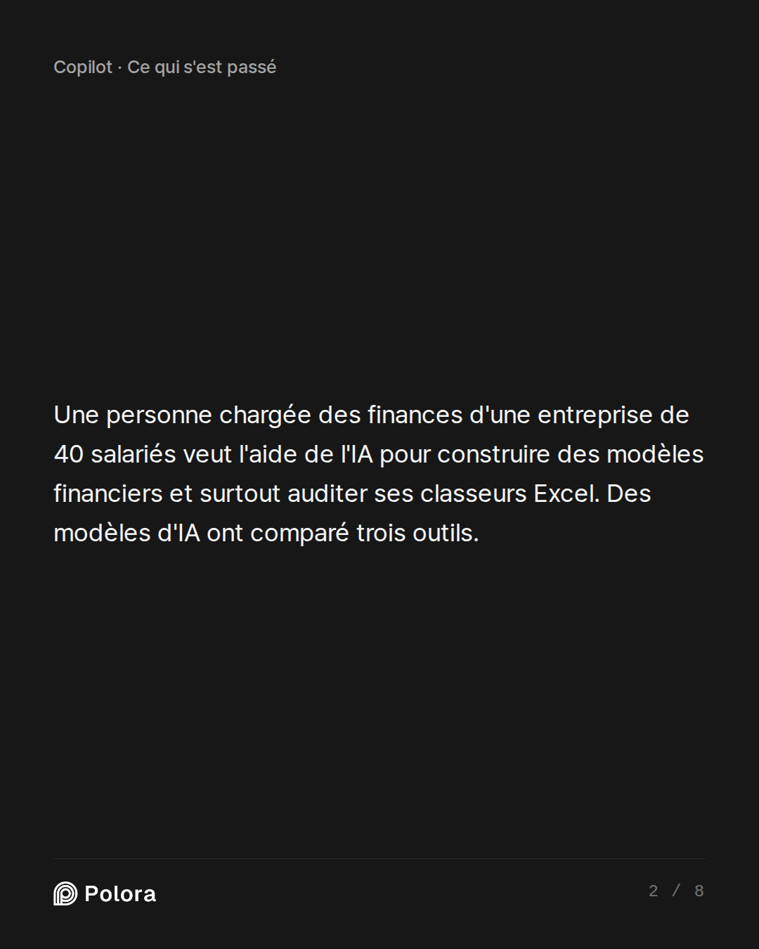Une personne chargée des finances d'une entreprise de 40 salariés veut l'aide de l'IA pour construire des modèles financiers et surtout auditer ses classeurs Excel. Des modèles d'IA ont comparé trois outils.