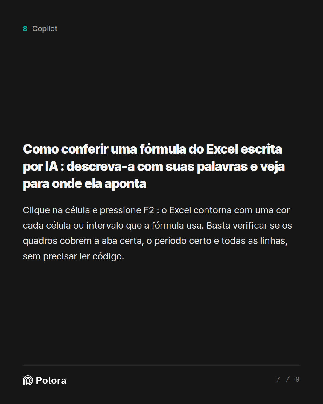 Como conferir uma fórmula do Excel escrita por IA : descreva-a com suas palavras e veja para onde ela aponta