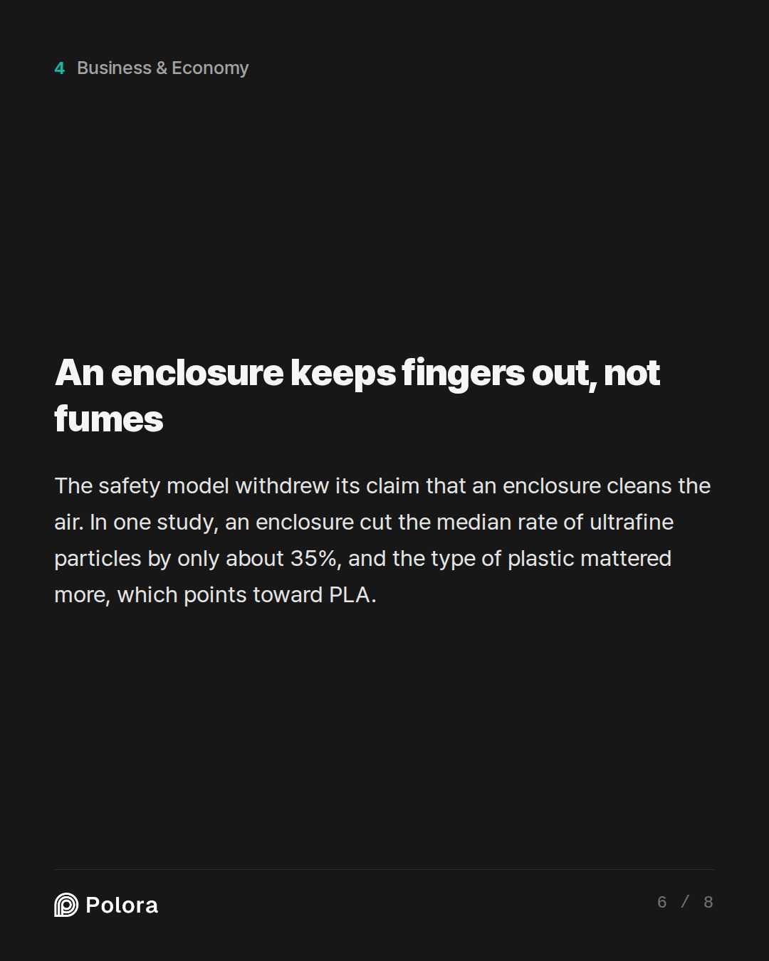 An enclosure keeps fingers out, not fumes
