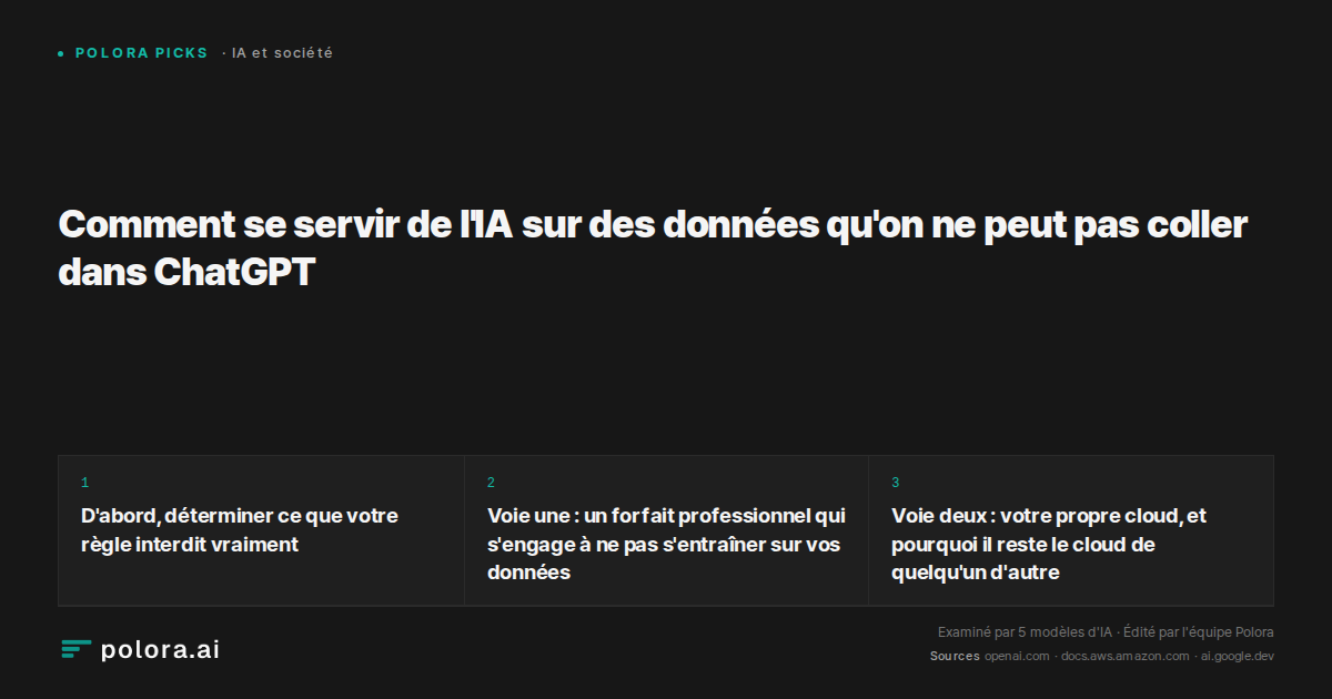 Comment se servir de l'IA sur des données qu'on ne peut pas coller dans ChatGPT