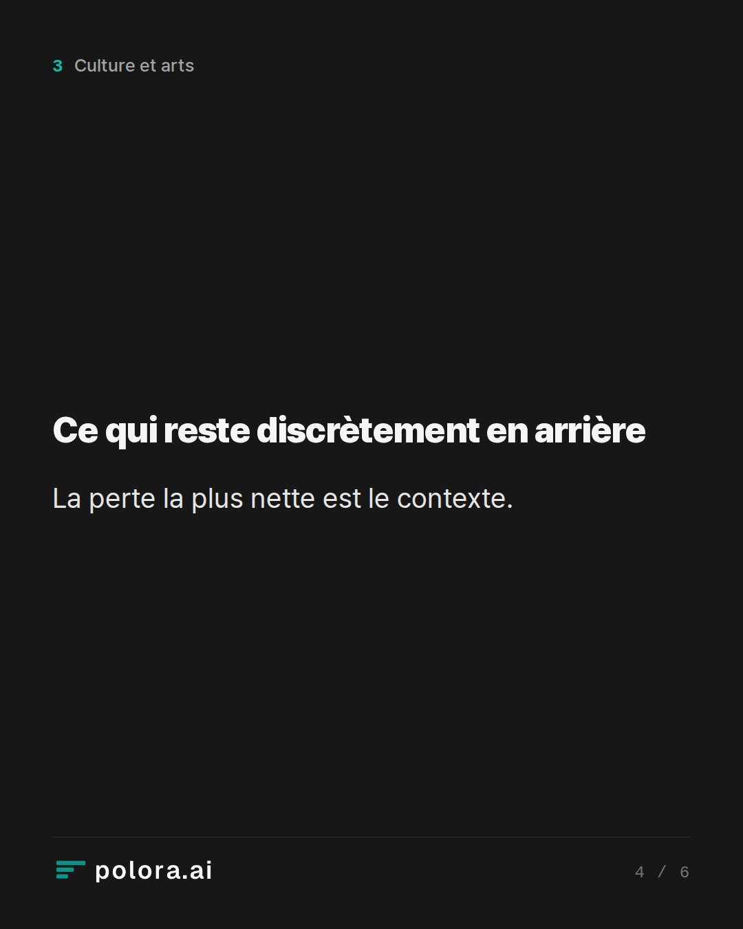 Ce qui reste discrètement en arrière