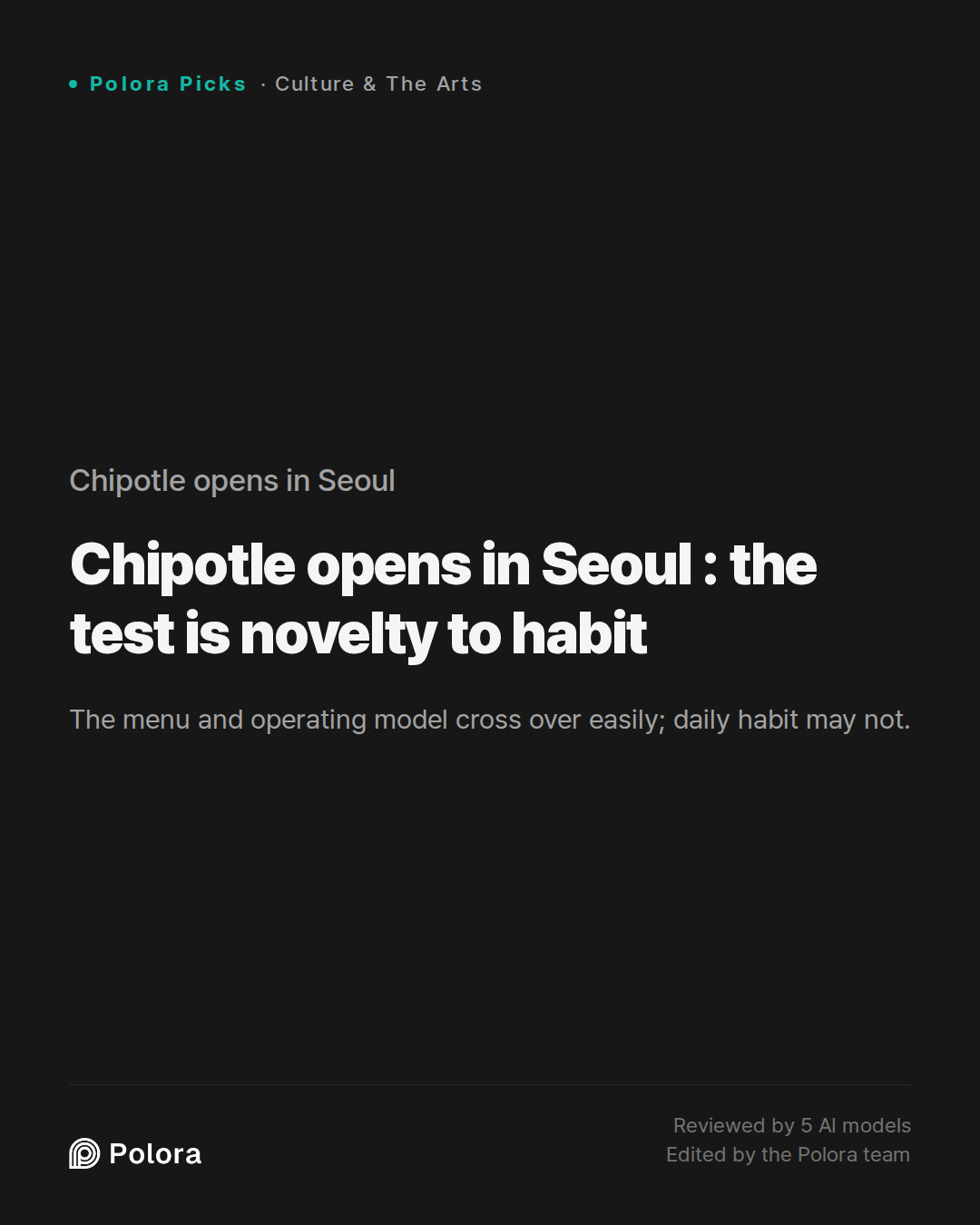 Chipotle opens in Seoul : the test is novelty to habit