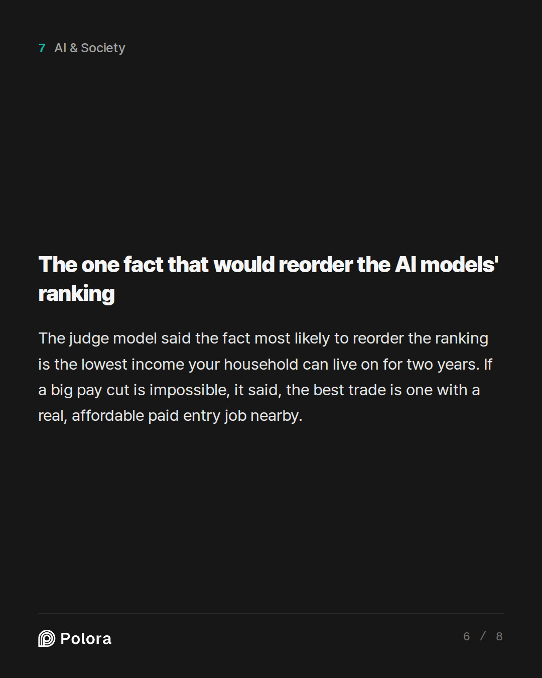 The one fact that would reorder the AI models' ranking