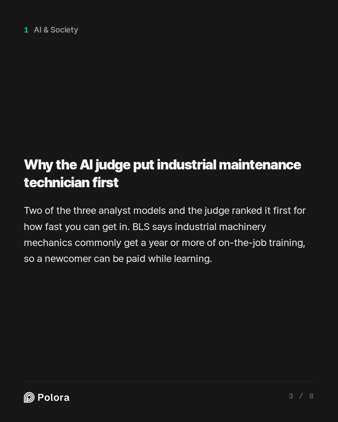 Why the AI judge put industrial maintenance technician first