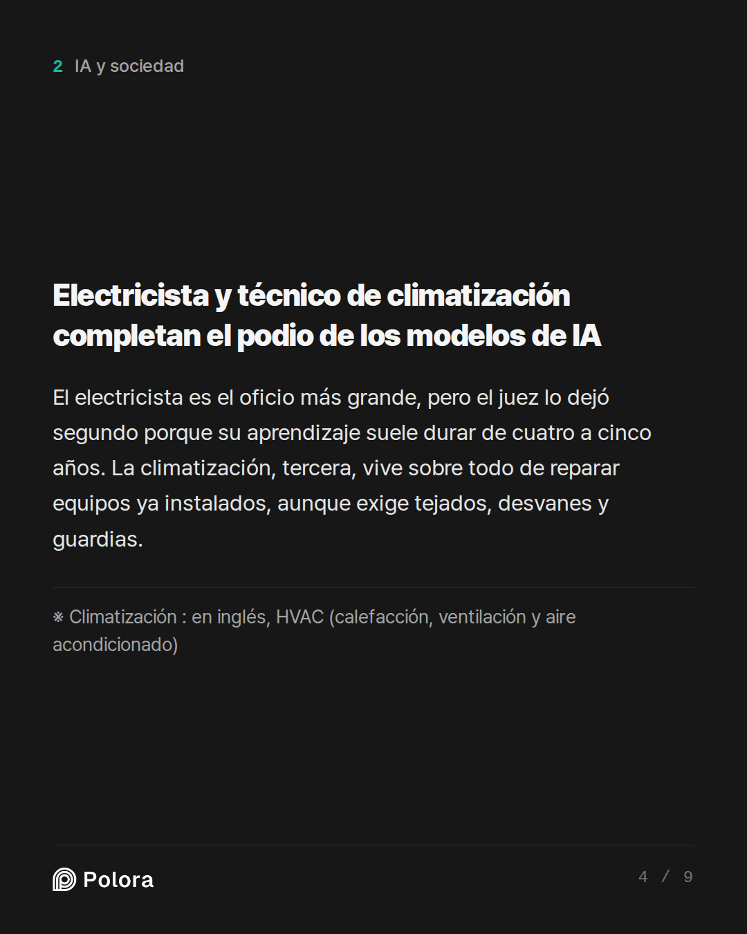 Electricista y técnico de climatización completan el podio de los modelos de IA · ※ Climatización : en inglés, HVAC (calefacción, ventilación y aire acondicionado)