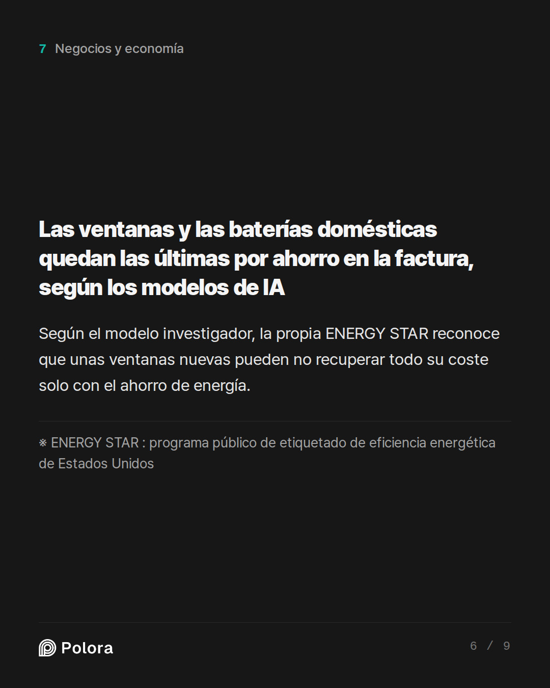 Las ventanas y las baterías domésticas quedan las últimas por ahorro en la factura, según los modelos de IA · ※ ENERGY STAR : programa público de etiquetado de eficiencia energética de Estados Unidos