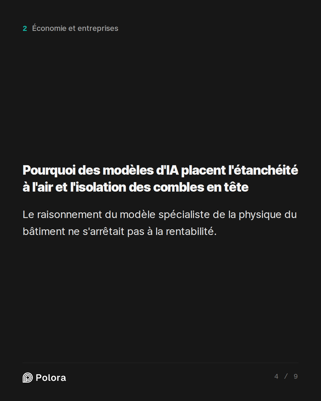 Pourquoi des modèles d'IA placent l'étanchéité à l'air et l'isolation des combles en tête