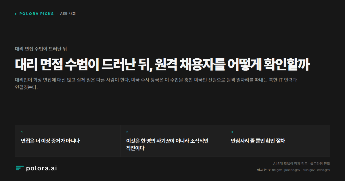 대리 면접 수법이 드러난 뒤, 원격 채용자를 어떻게 확인할까