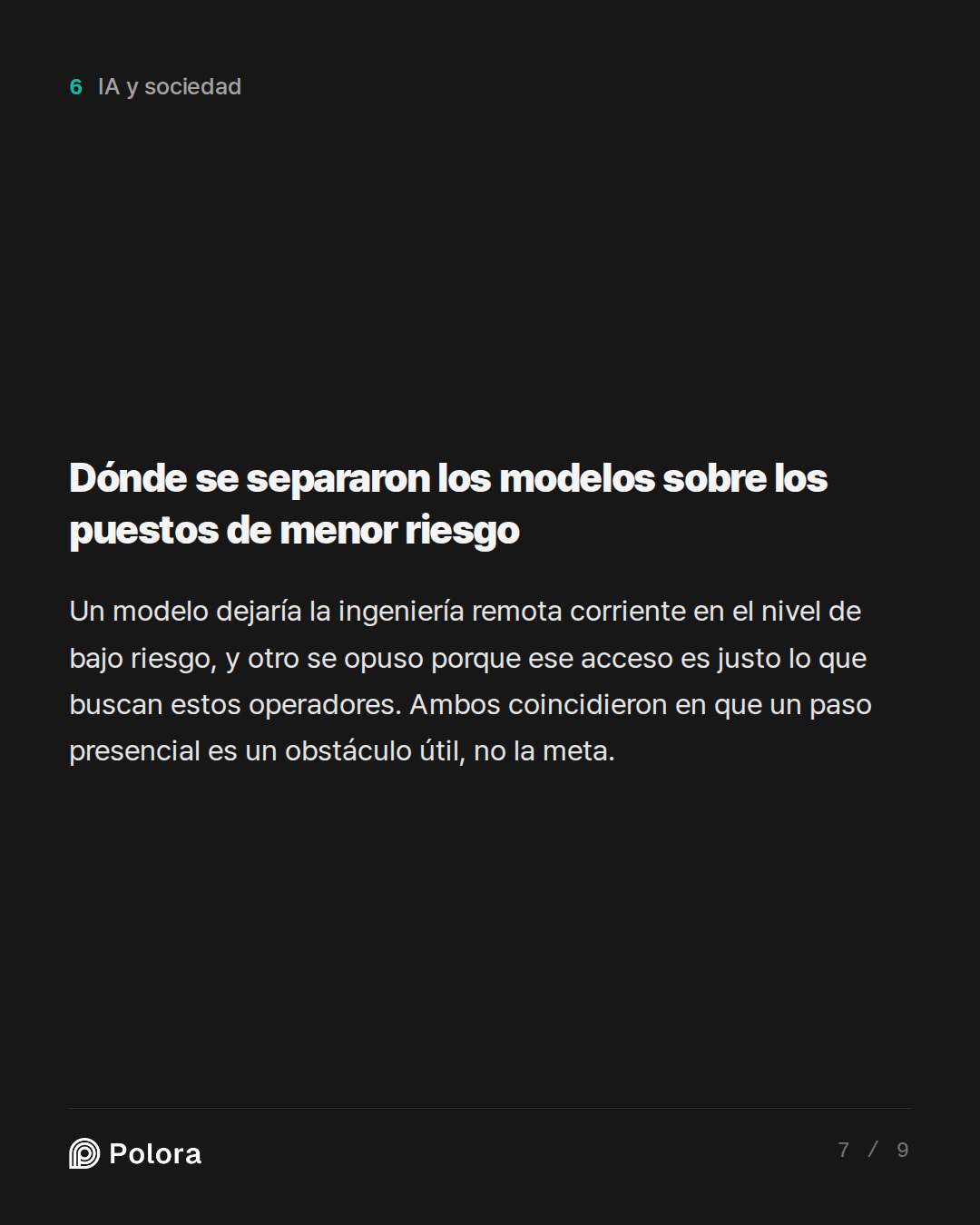Dónde se separaron los modelos sobre los puestos de menor riesgo
