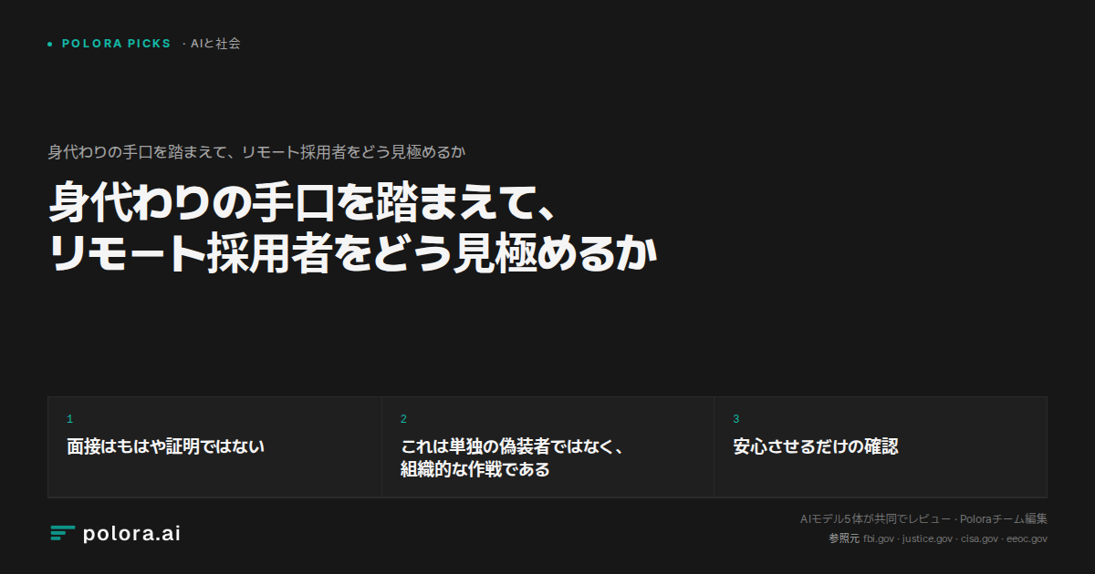 身代わりの手口を踏まえて、リモート採用者をどう見極めるか