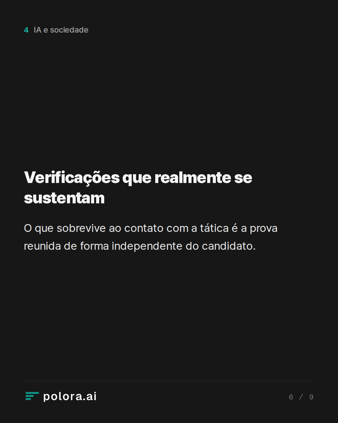 Verificações que realmente se sustentam