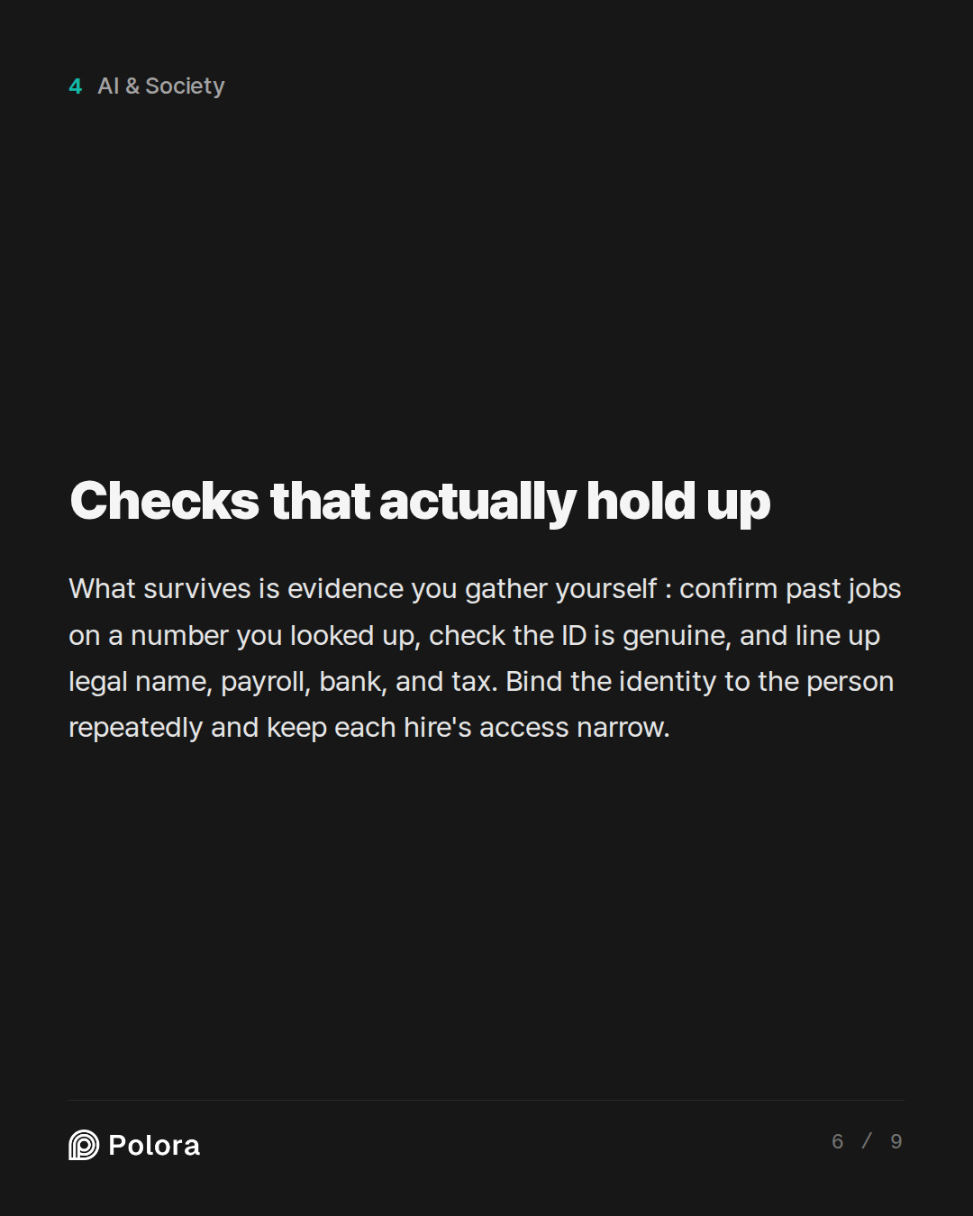 Checks that actually hold up