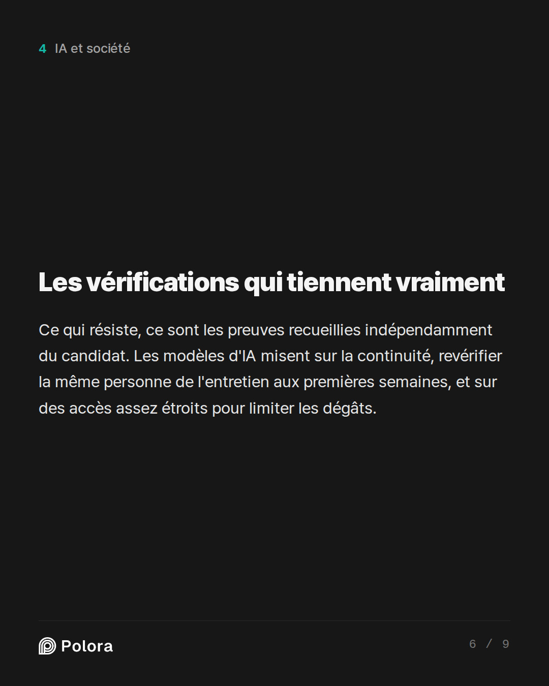 Les vérifications qui tiennent vraiment